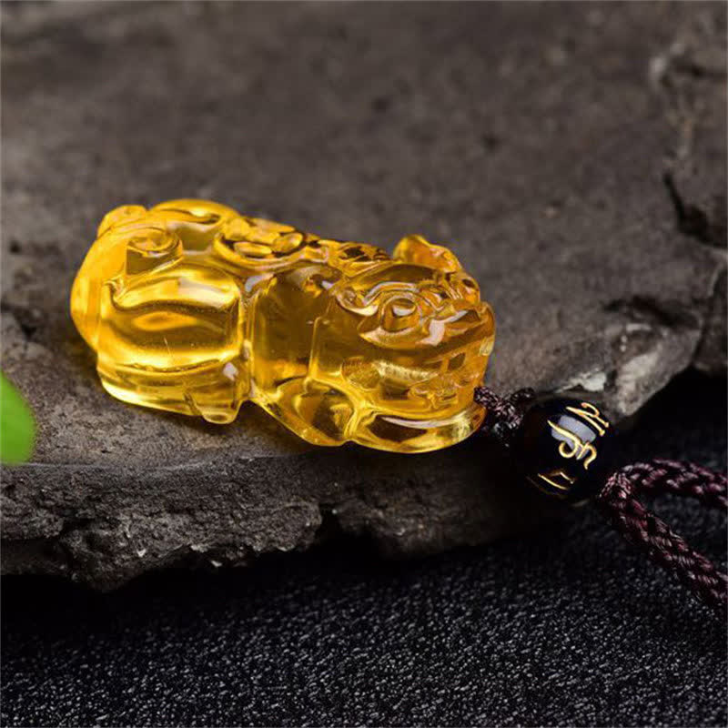 Buddha Stones FengShui Citrin PiXiu Reichtum Halskette Anhänger - image 3
