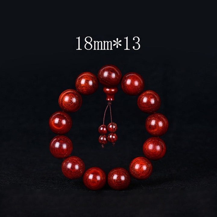 Buddha Stones Tibetisches kleines Blatt-Balance-Armband aus rotem Sandelholz