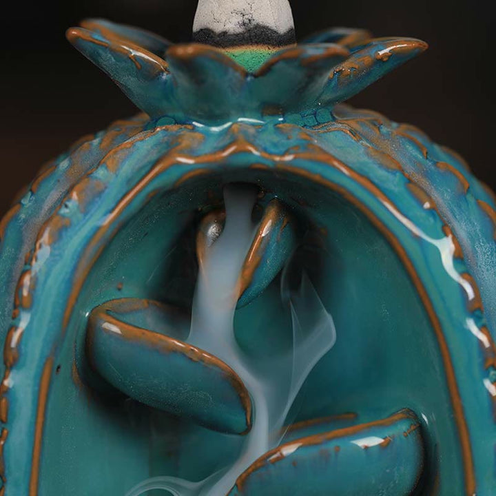 Kaktus-Keramik-Rückfluss-Rauchbrunnen-Räuchergefäß - image 2