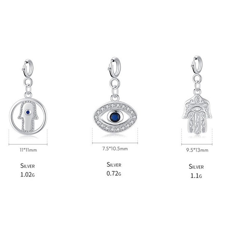925 Sterling Silber Böser Blick Hamsa Symbol Wohlstand Glück Kette Halskette Anhänger