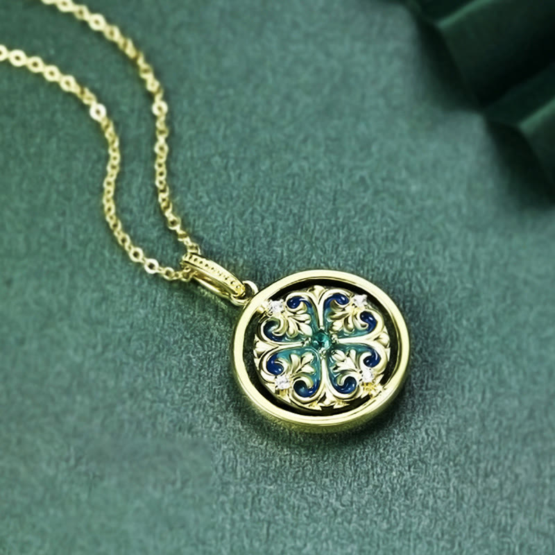 Buddha Stones 925 Sterling Silber Lotusblume Floral Zirkon Erleuchtung drehbarer Halskettenanhänger - image 3