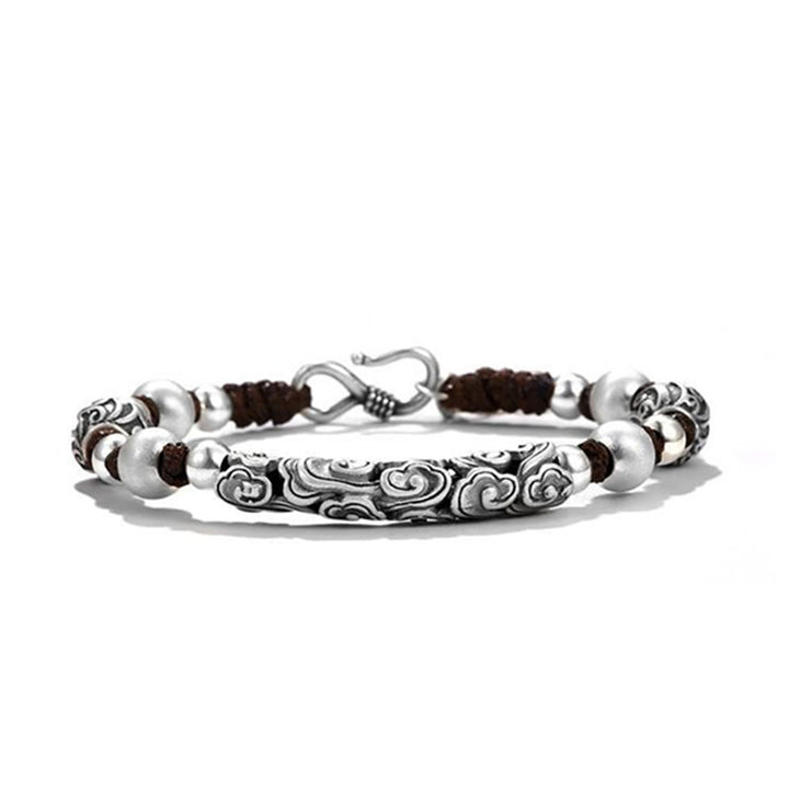 Buddha Stones Tibet Handgefertigtes Kupfer 999 Sterling Silber Glückswolken-Reichtum-Schnur-Armband - image 9