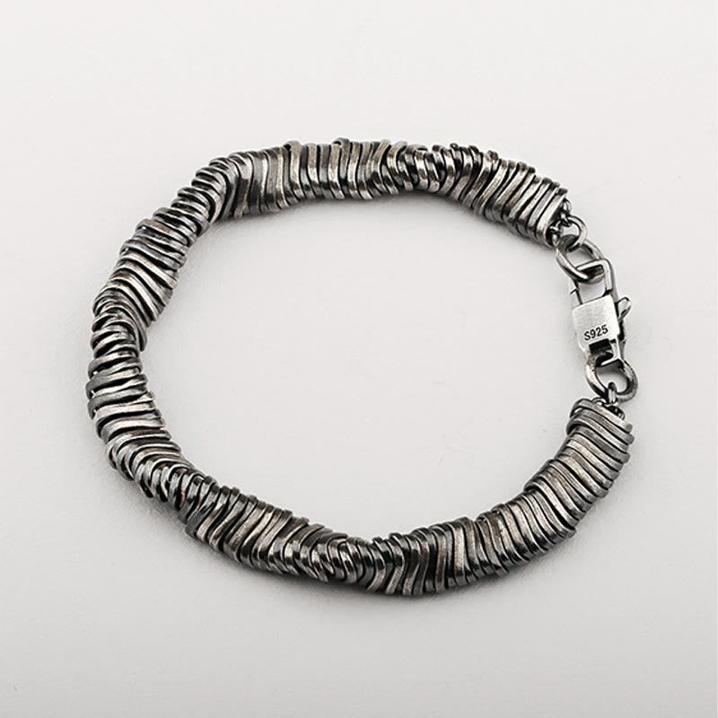 Buddha Stones 925 Sterling Silber Vintage Twisted Design Reichtum Heilung Kettenarmband - image 5
