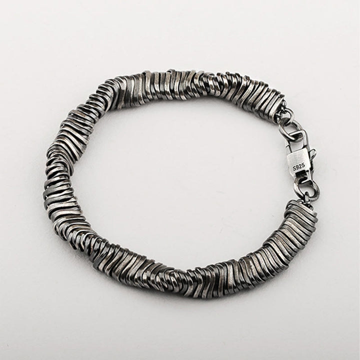 Buddha Stones 925 Sterling Silber Vintage Twisted Design Reichtum Heilung Kettenarmband - image 5