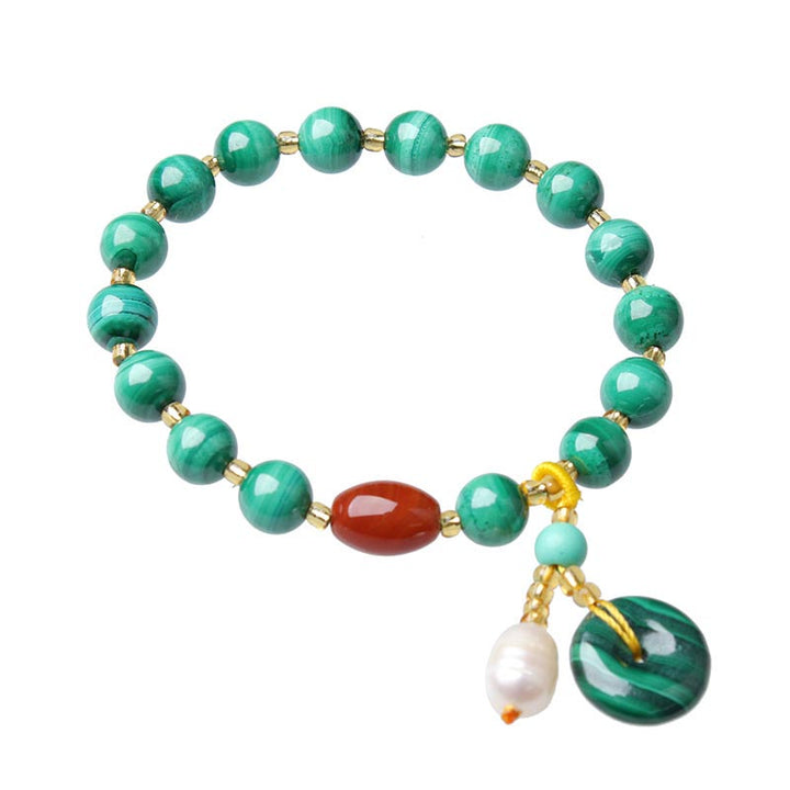Natürliches Malachit-Rot-Achat-Perlenschutz-Charm-Armband - image 5