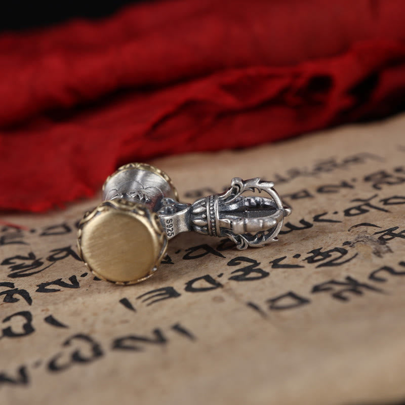 Buddha Stones, Tibet, 925er Sterlingsilber, Om Mani Padme Hum, Dorje-Glocke, Vajra, gravierter Erleuchtungsanhänger, Hängedekoration - image 10