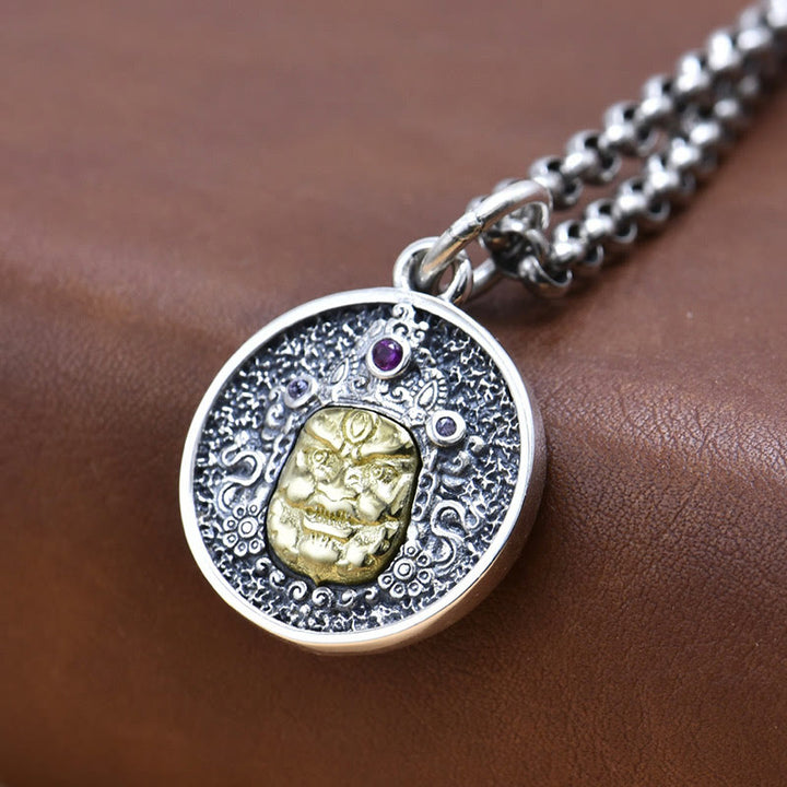 Buddha Stones 925 Sterling Silber Zakiram Göttin des Reichtums Dorje Vajra spirituelle Halskette Anhänger - image 5