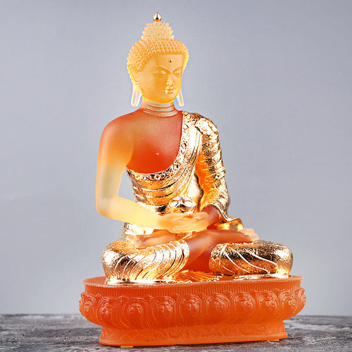 Buddha-Steine ​​Buddha handgefertigte Figur Liuli Kunstwerk Gelassenheitsstatue Heimdekoration - image 2