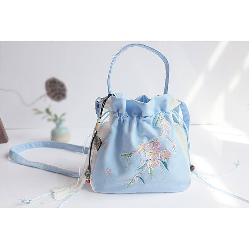 Buddha Stones Handgefertigte bestickte Blumen Canvas Tote Schultertasche Handtasche - image 32