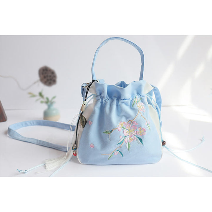 Buddha Stones Handgefertigte bestickte Blumen Canvas Tote Schultertasche Handtasche - image 32