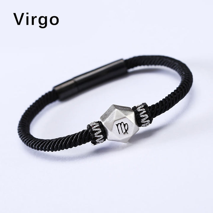 Buddha Stones 999 Sterling Silber 12 Sternbilder des Tierkreises Schutz Handgefertigtes Schnurarmband - Jungfrau - 19 CM - image 13