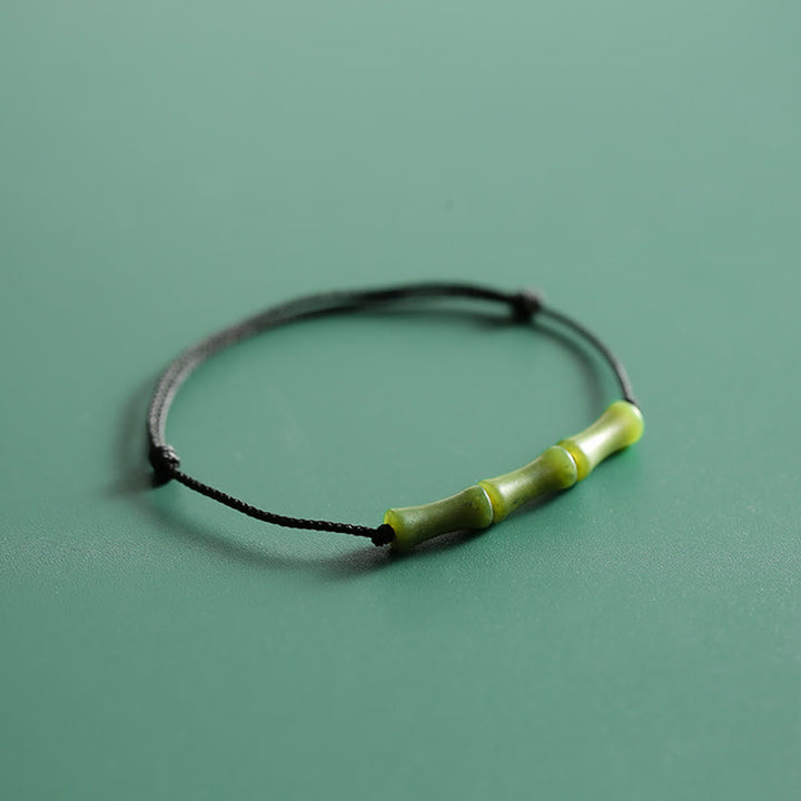 Buddha Stones, grünes Bambus-Jade-Muster, Glücks- und Fülle-Armband - image 9