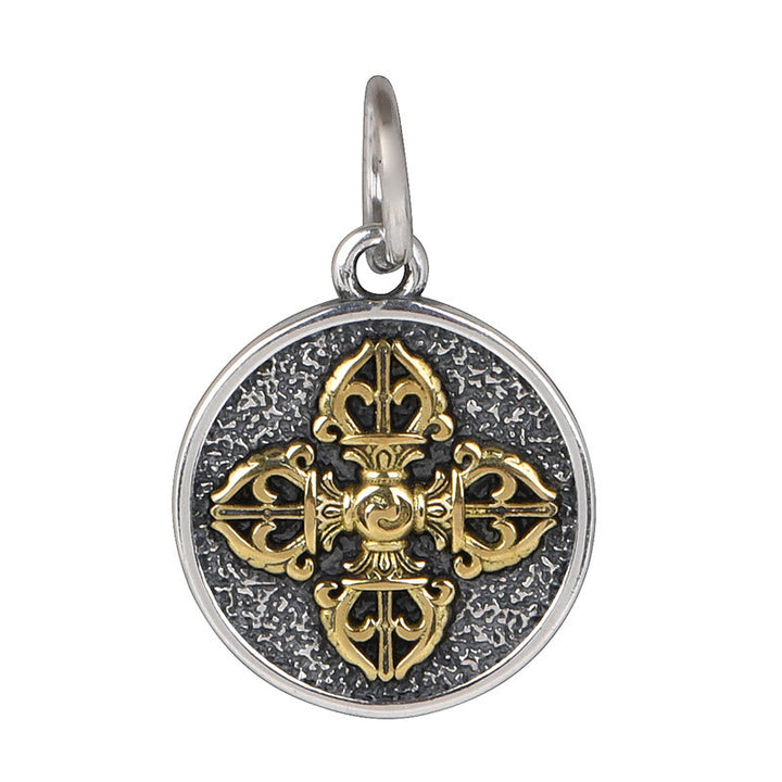 Buddha Stones 925 Sterling Silber Doppel Dorje Vajra Segen Halskette Anhänger - image 9
