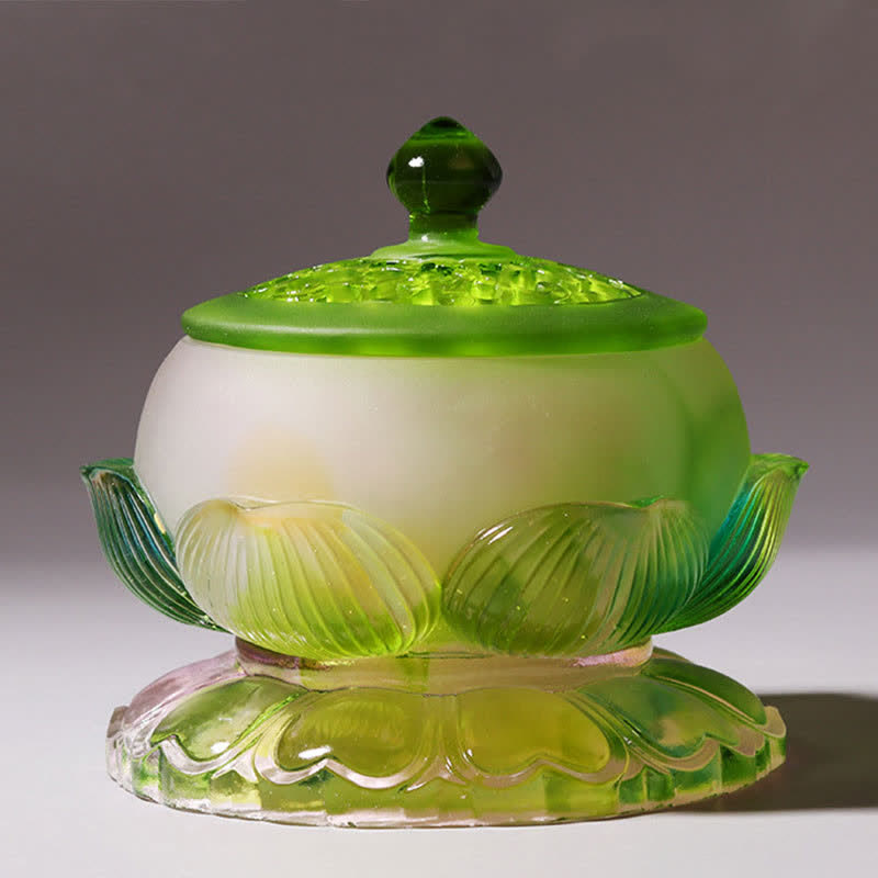 Feng Shui Lotus, handgefertigtes Liuli-Kristall-Kunststück, Heimbüro-Dekoration - image 16