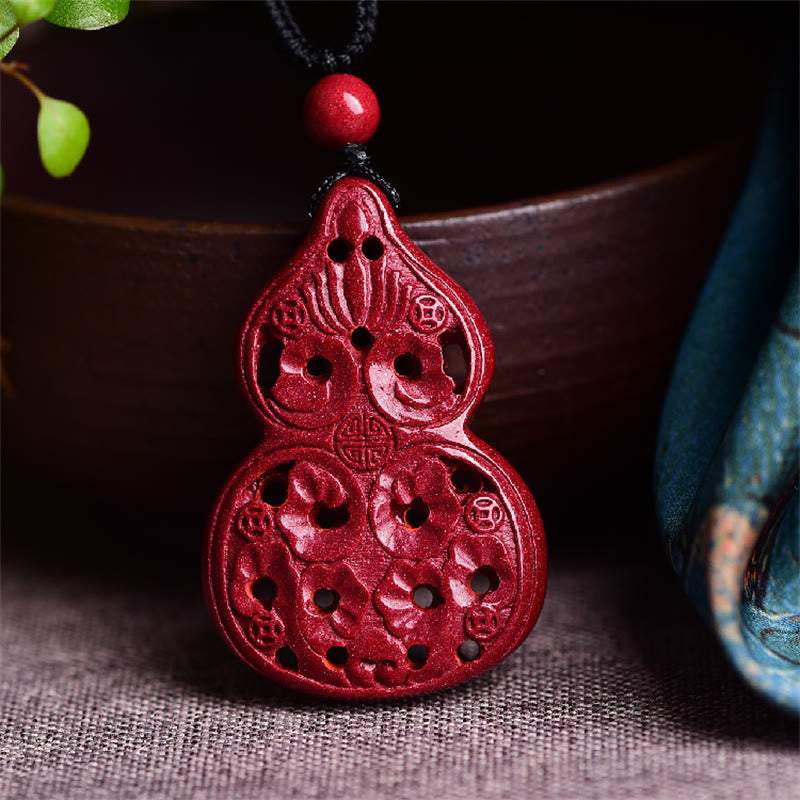 Buddha Stones, lachender Buddha, Yin-Yang, chinesischer Sternzeichen-Kürbis, natürlicher Zinnober-Segen-Halsketten-Anhänger - Kürbis 38*25*7mm - image 22