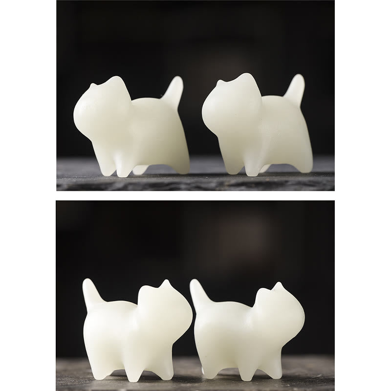 Buddha Stones, 2 Stück, Mini-Glühstein, niedliche Katze, leuchtende Glückskatze, Energie-Dekoration - image 8