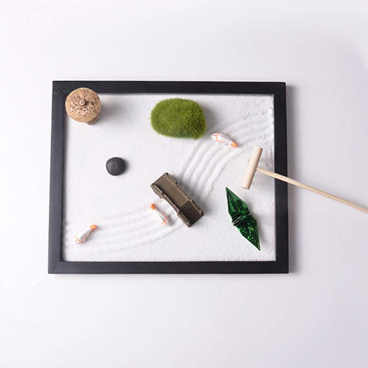 Koi-Fisch, kleine Brücke, Graslandschaft, Frieden, Meditation, Zen-Gartendekoration - image 5