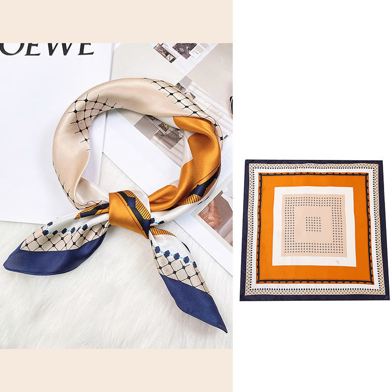 Halstuch mit Buddha Stonesn, pastorale Szene, Heißluftballon, Frühlingsblüten, 100 % Maulbeerseide - image 31