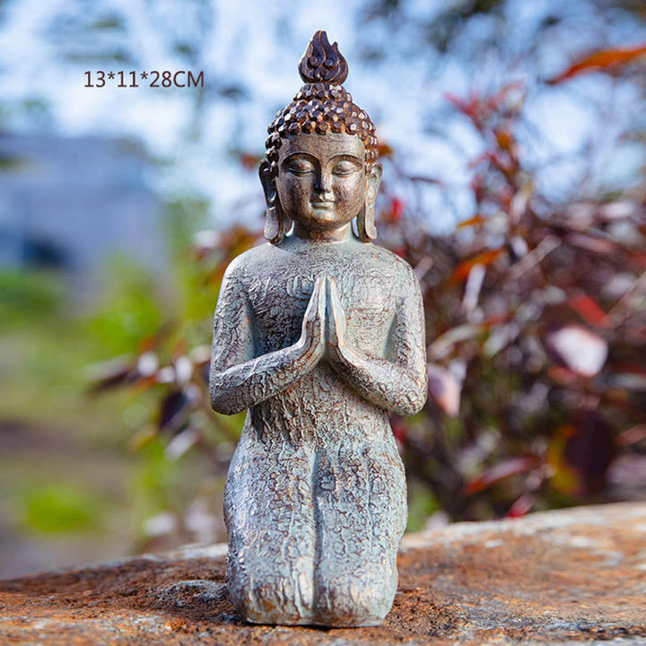 Meditierender Zen-Buddha-Gelassenheitsharz-Statuenfigur, Heimdekoration - image 13