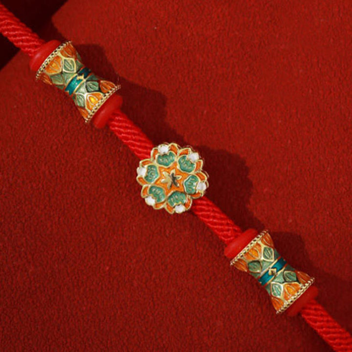 Buddha Stones Dunhuang 925 Sterling Silber Lotustrommel Neuanfang Rotes Seilarmband - image 5