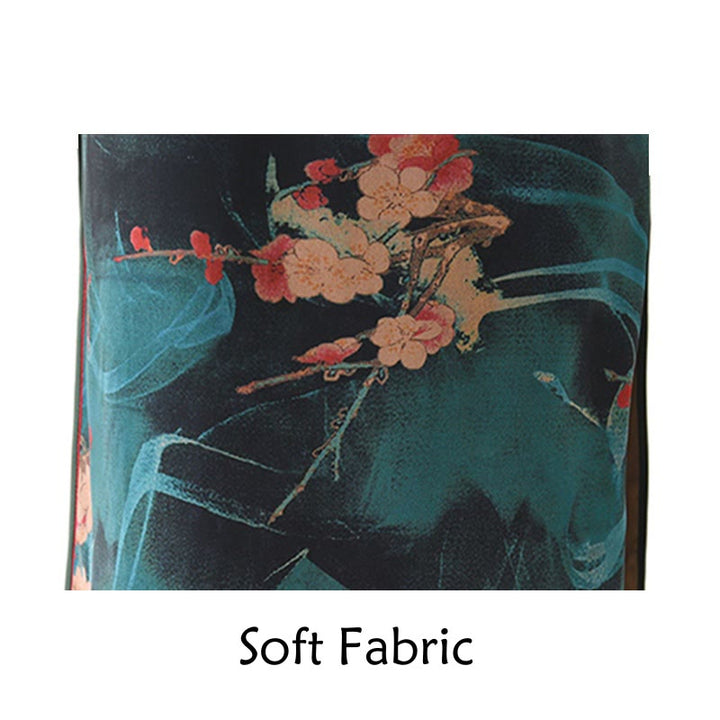 Buddha Stones Vintage Rosa Blumen Print Cheongsam Kleid Damen Qipao Kleid - image 8