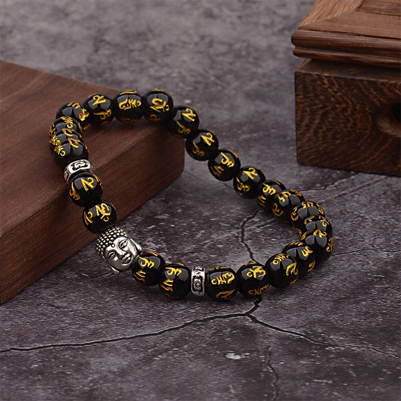 Buddha Stones Tibetisches Buddha-Mantra-Amulett-Armband