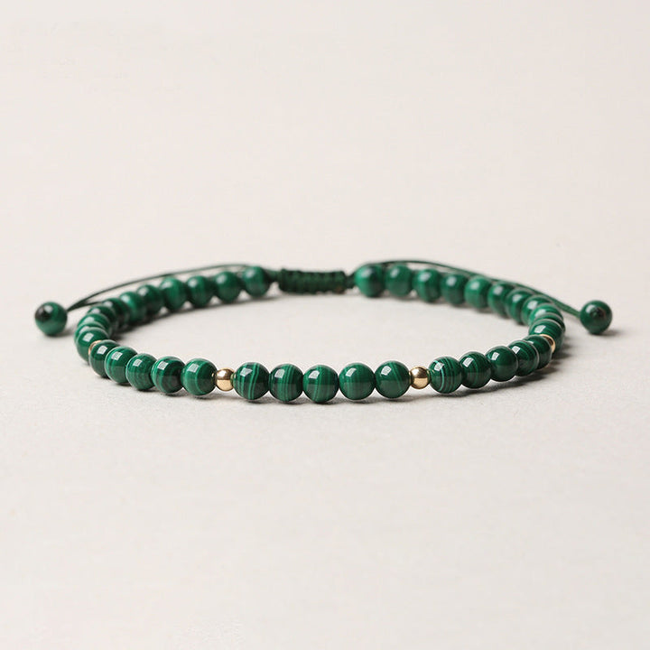 Buddha Stones ​​4 mm Natürliches Malachit-Armband zum Schutz und zur Beruhigung - Malachit (gegen Angstzustände ♥ Schutz) - image 7
