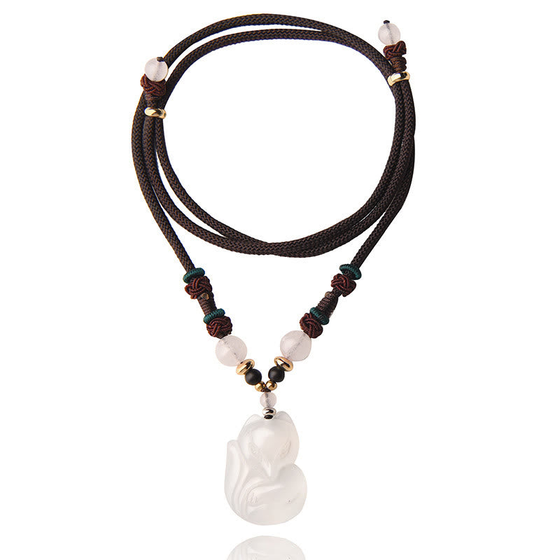 Buddha Stones Chalcedon Fuchs rosa Kristallperle Harmony String Halskette Anhänger - image 9