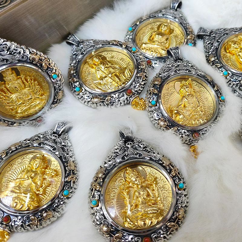 Buddha Stones, chinesisches Sternzeichen, Natal-Buddha, Thangka, neun Paläste, acht Diagramme, Reichtum, drehbarer Halsketten-Anhänger - image 15