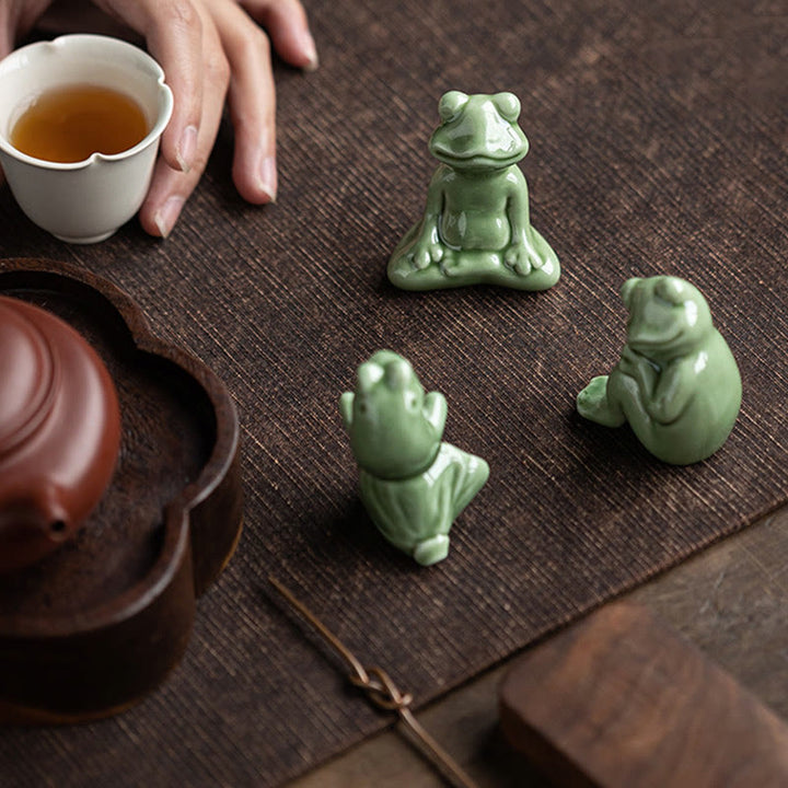 Buddha Stones, Mini, klein, Meditation, Lotus, ruhender Frosch, Keramik, Reichtum, Glück, Zuhause, Tee, Haustier, Figur, Dekoration - image 8