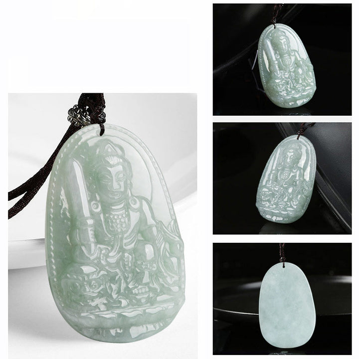 Buddha Stones Chinesisches Sternzeichen Natal Buddha Jade Reichtum Wohlstand Halskette Anhänger - image 7