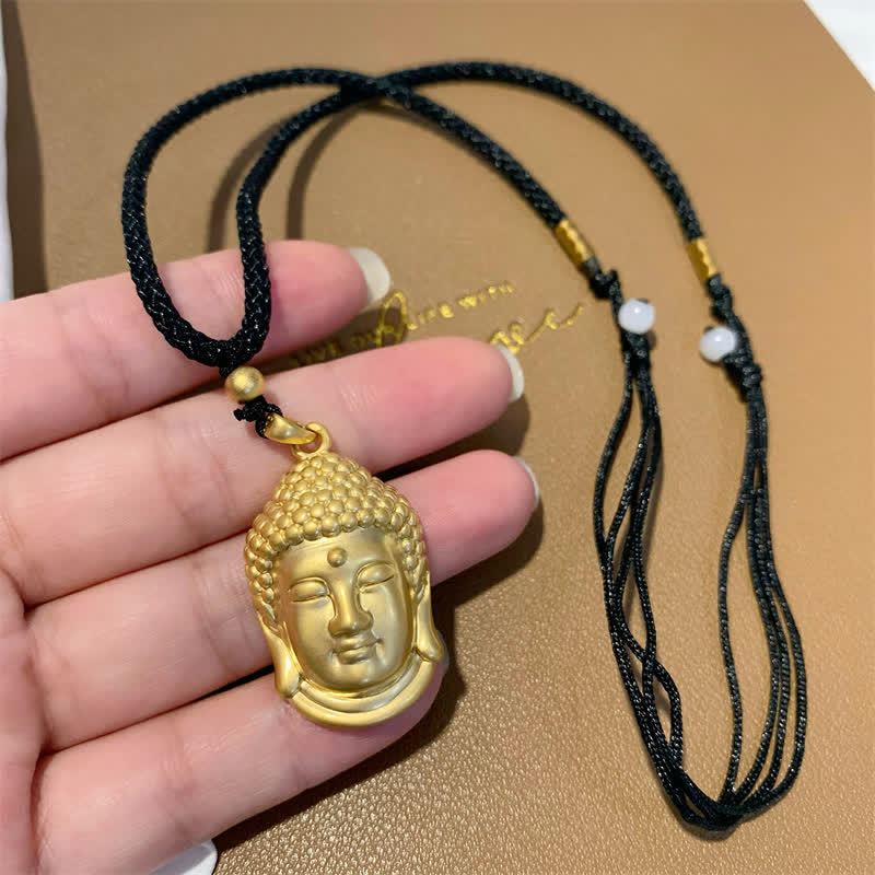 Gold Buddha Kupfer Reichtum Halskette Anhänger - Groß - image 1