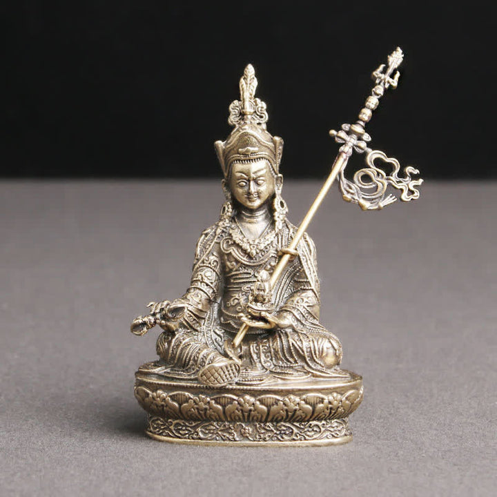 Padmasambhava Buddha Figur Gelassenheit Kupfer Statue Dekoration Tempel Ornament - image 5