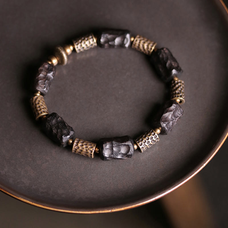 Buddha Stones Armband aus tibetischem Ebenholz und Kupfer – Symbol der Ruhe und des Friedens - image 10