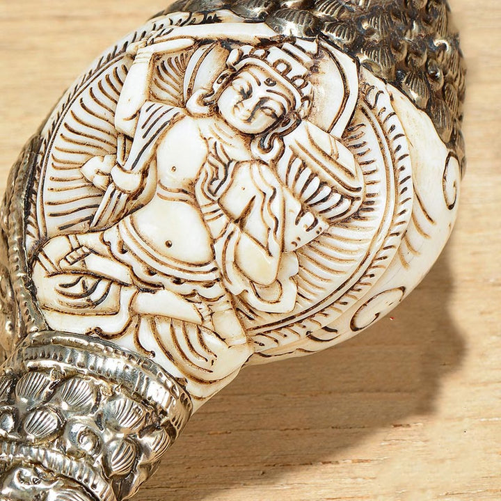Tibetische handgefertigte gravierte Shankha-Buddha-Muschelmuschel, Reichtum, positive Dekoration - image 4