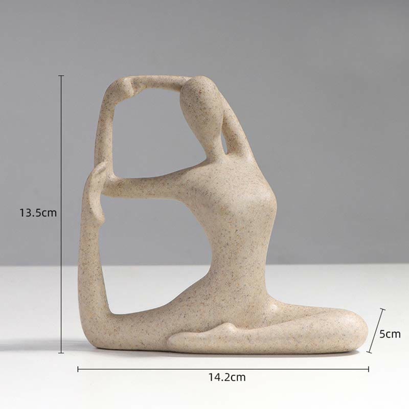 Abstrakte Yoga-Meditationsübung, Harz, spirituelle Figur, Skulptur, Schreibtischdekoration - Yoga 14,2*5*13,5cm - image 1