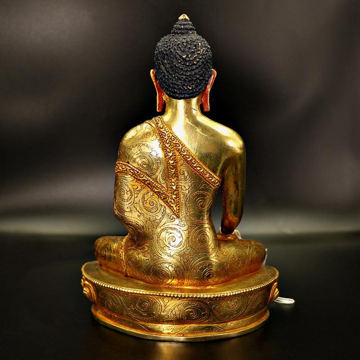 Buddha Shakyamuni Medizin Buddha Mitgefühl Kupfer vergoldet Statue Dekoration - image 8
