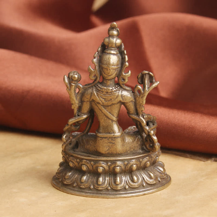 Bodhisattva Green Tara Calm Hope Kupfer Statue Dekoration - image 5