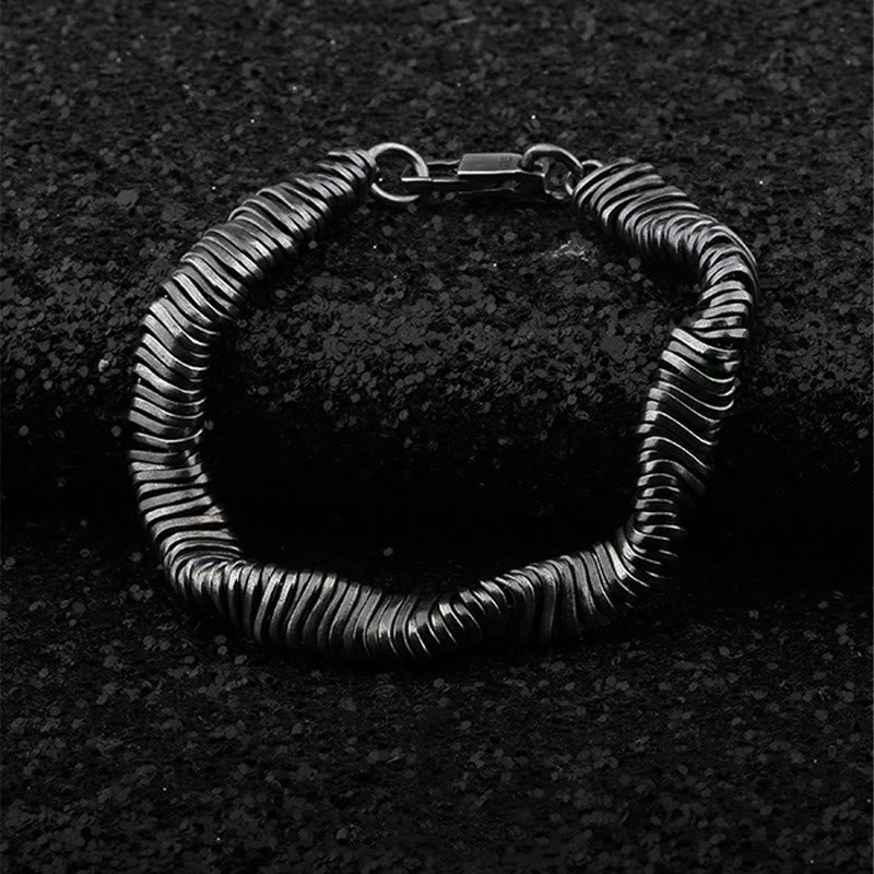 Buddha Stones 925 Sterling Silber Vintage Twisted Design Reichtum Heilung Kettenarmband - image 1