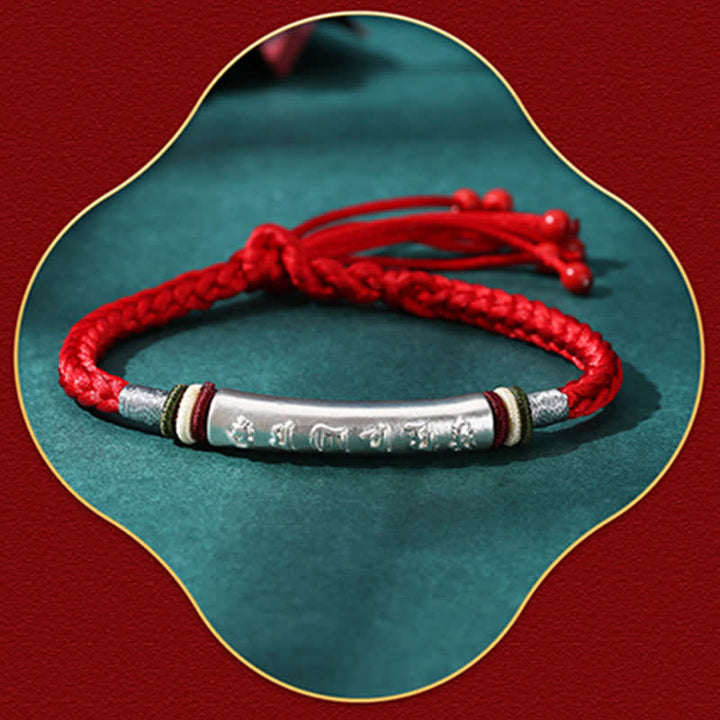 Buddha Stones 999 Sterling Silber Om Mani Padme Hum Schutz Stärke String Armband - image 5