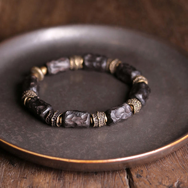 Buddha Stones Armband aus tibetischem Ebenholz und Kupfer – Symbol der Ruhe und des Friedens - image 2