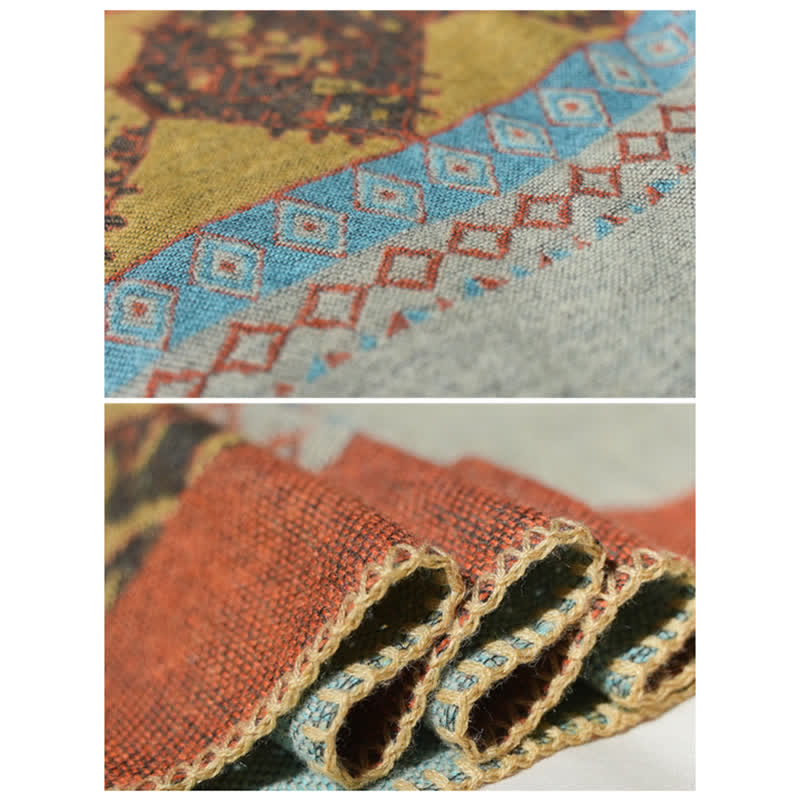 Tibetischer Schal mit Buddha Stonesn, Rautenmuster, warmer Wintermantel - image 15