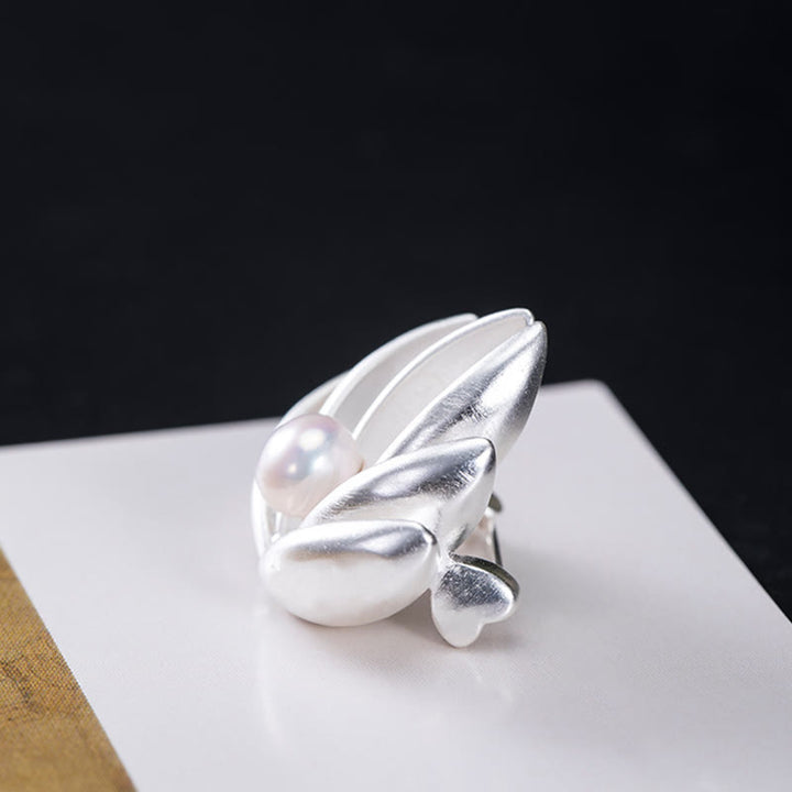 Buddha Stones 925 Sterling Silber Lotusblüten-Perlen-Neuanfang-Brosche - image 5