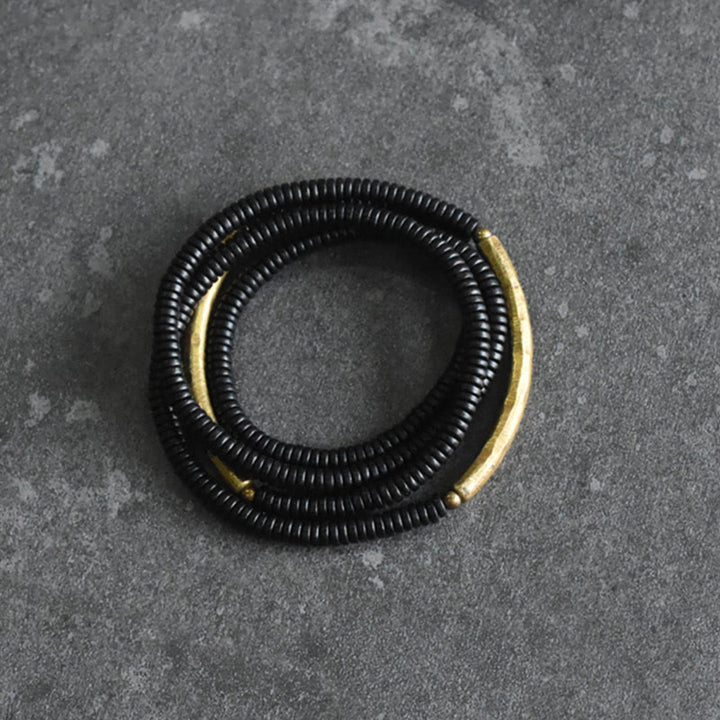 Buddha Stones, Ebenholz, Messing, Kupfer, Balance, mehrlagiges Armband - image 5