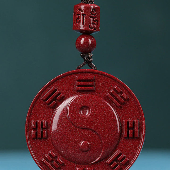 Buddha Stones Zinnober Yin Yang Bagua Segen Halskette Anhänger - image 8