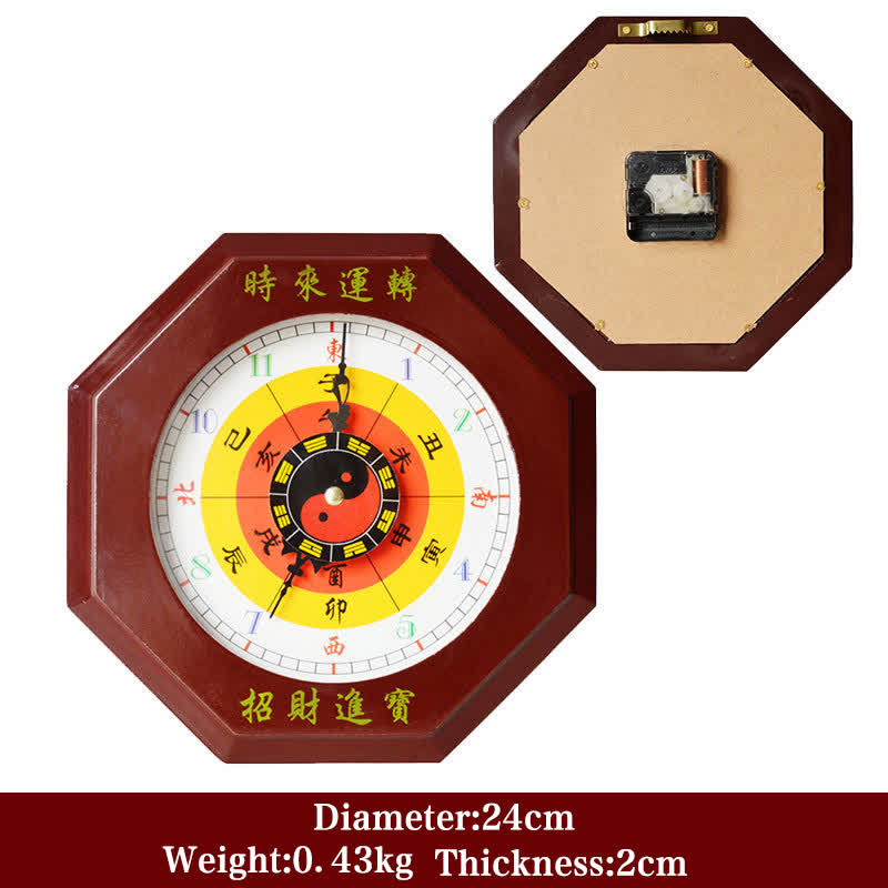 Feng Shui Bagua Karte Balance Energiekarte Wanduhr - Rote Bagua-Karte & Wanduhr 24 cm - image 3