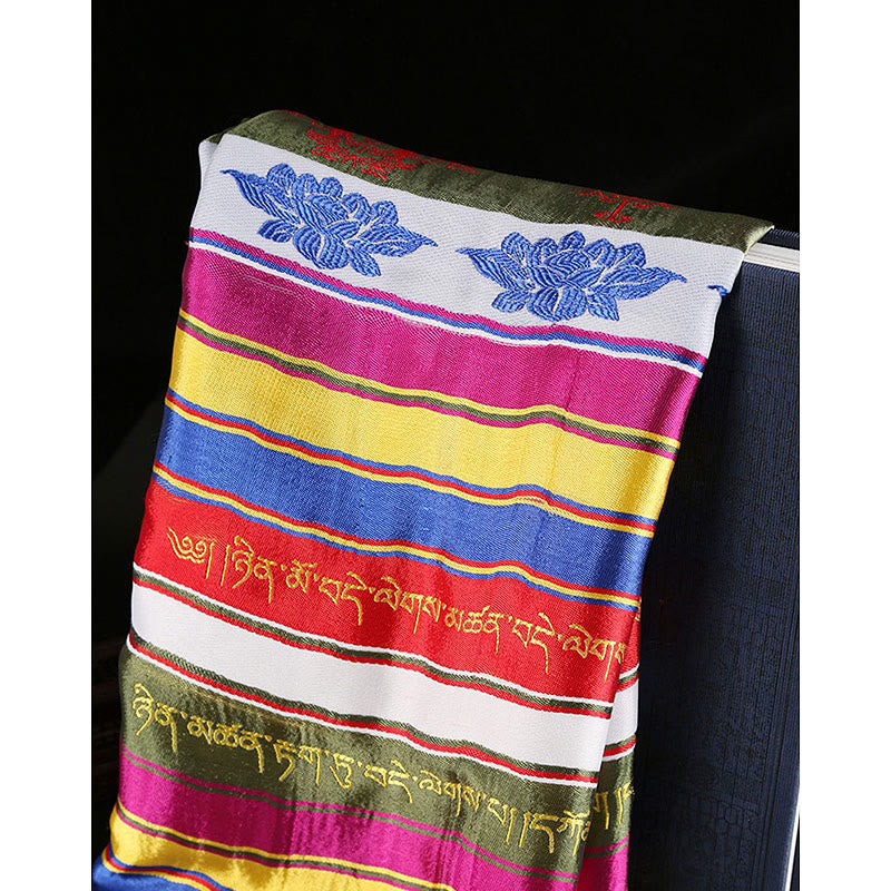 Tibetischer Glückssegen, mehrfarbige Lotus-Mantra-Jacquard-Khata-Dekoration - image 12