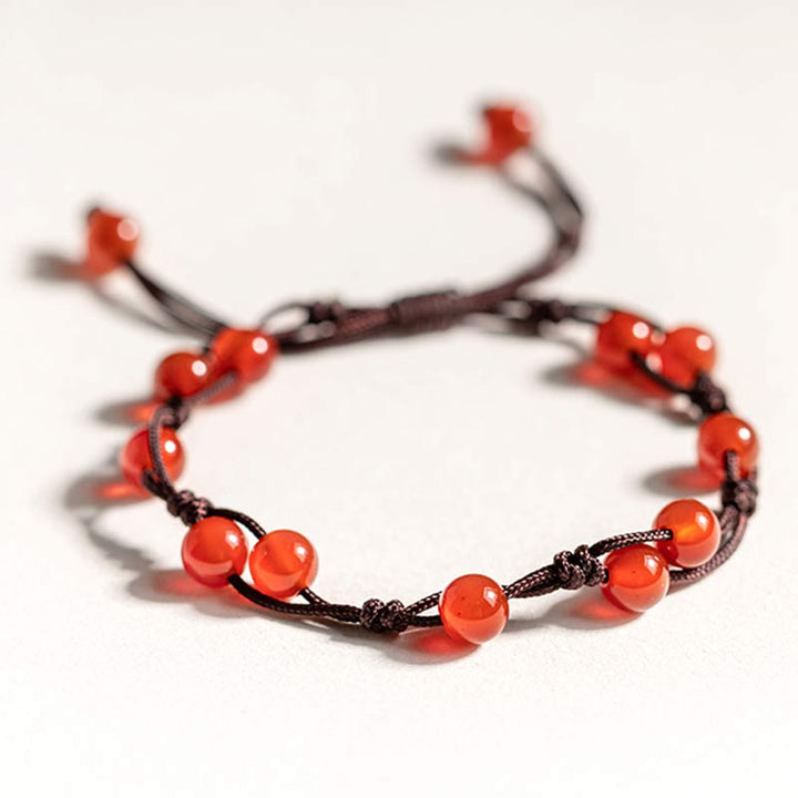 Buddha Stones Roter Achat Moosachat Zinnober Ruhe Armband