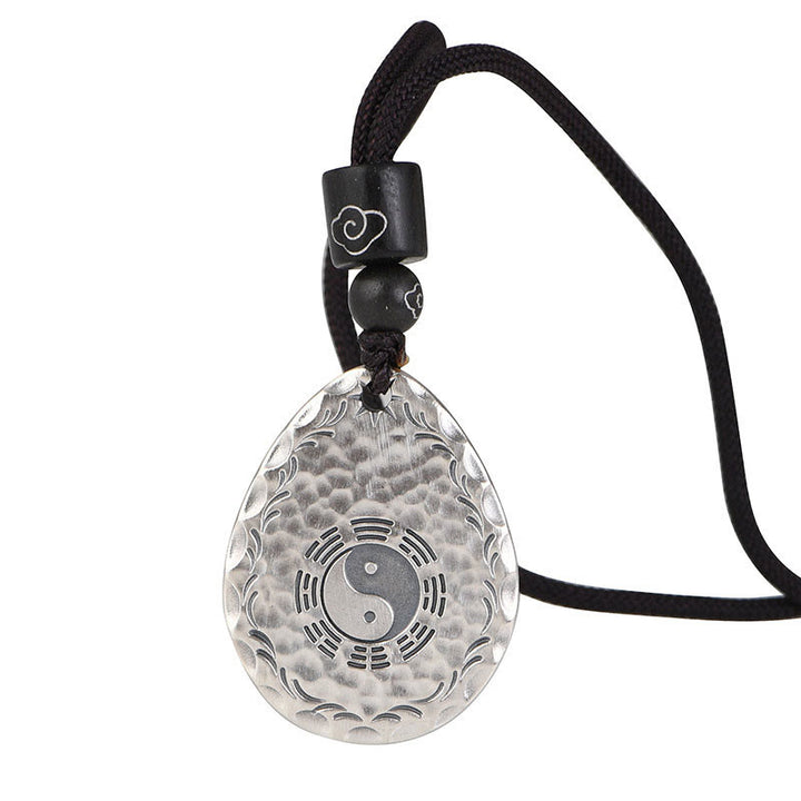 Buddha Stones Vintage 999 Sterling Silber Yin Yang Bagua Wassertropfen Design Balance Harmonie Halskette Anhänger - image 18
