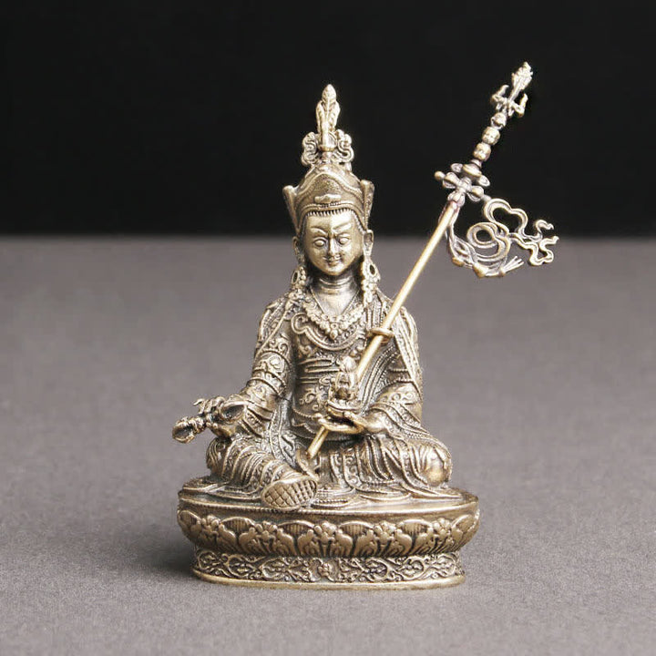 Padmasambhava Buddha Figur Gelassenheit Kupfer Statue Dekoration Tempel Ornament - 41*66 mm - image 0